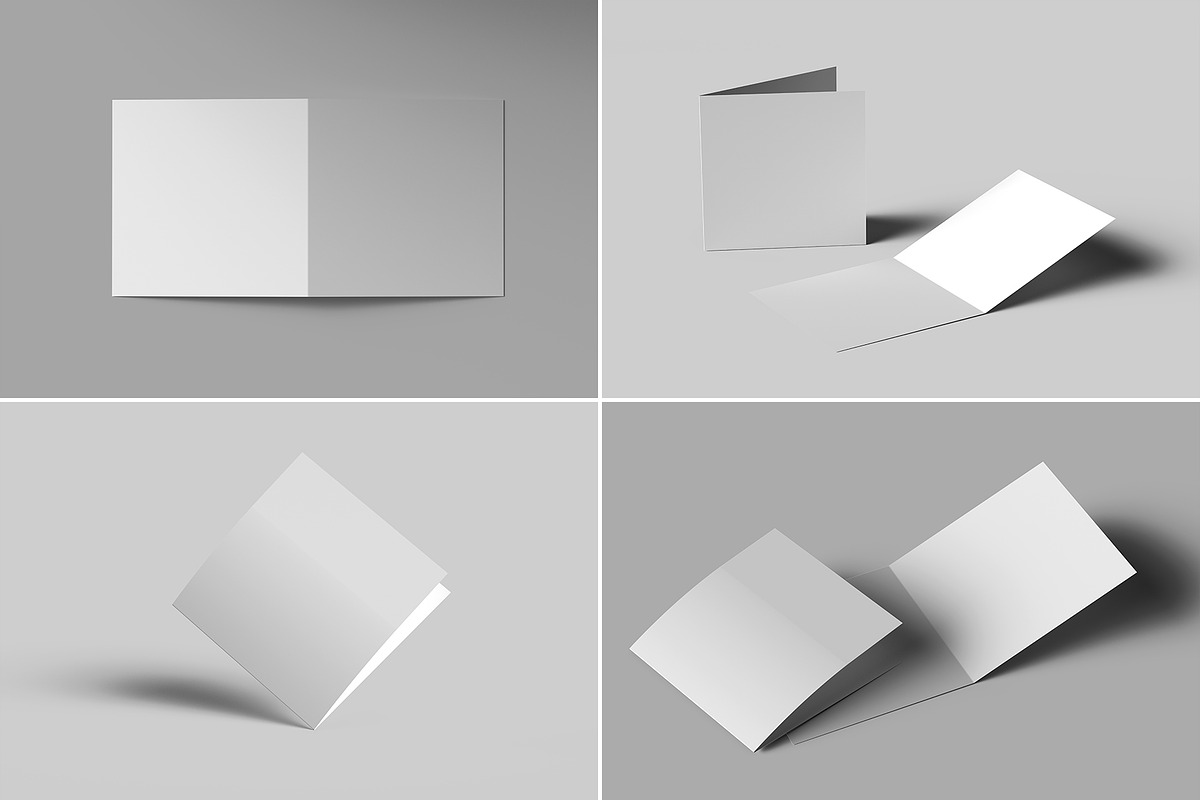 Square Bi-Fold Brochure Mockup, an Advertising Mockup by Illusiongraphic (Photo 21 of 22)
