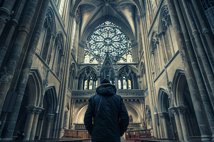 A person stands in front of a grand, a Photo by Iftikhar Alam