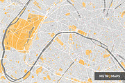 Paris Map (Vector) – Pale / Yellow, a Background Graphic by MetroMaps (Thumbnail 3 of 3)