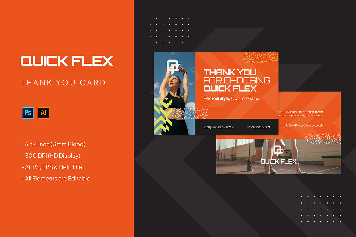 Quick Flex - Thank You Card, a Print Template by StreaksideStd (Photo 3 of 3)