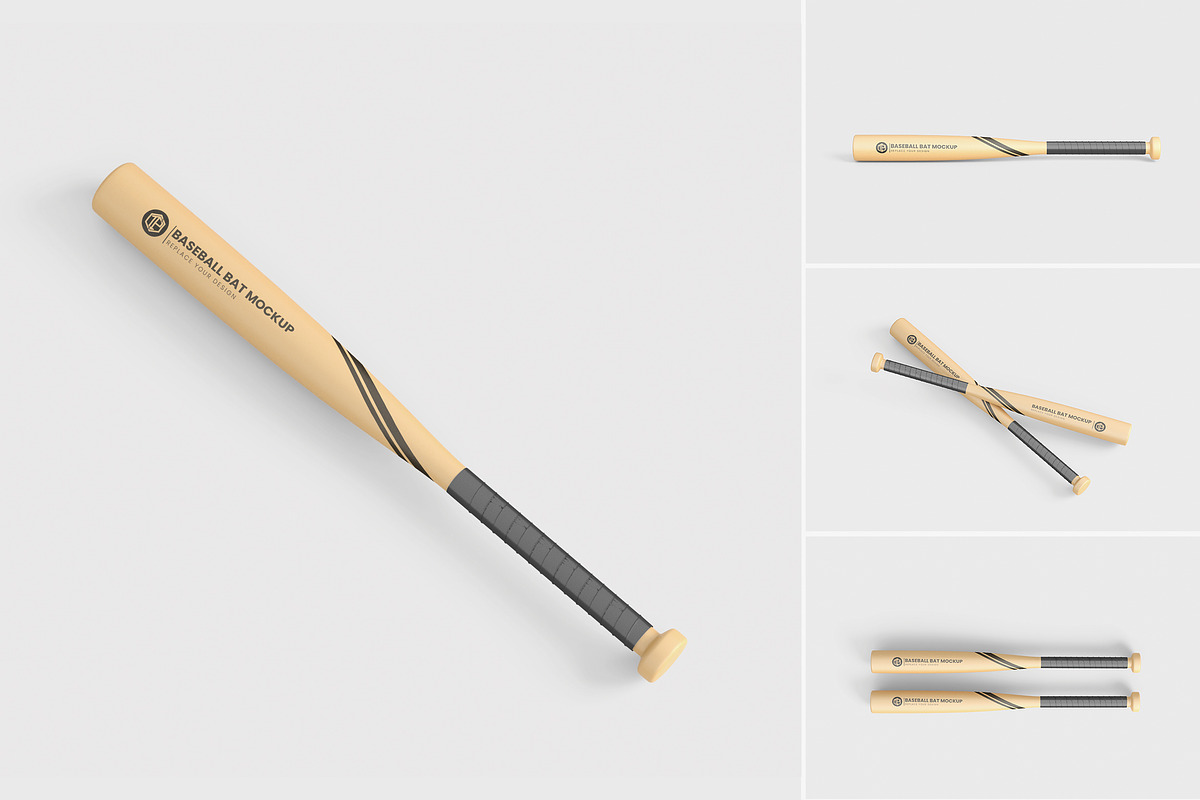 Baseball Bat Mockup Set, an Advertising Mockup by tiyasprabawa (Photo 1 of 5)