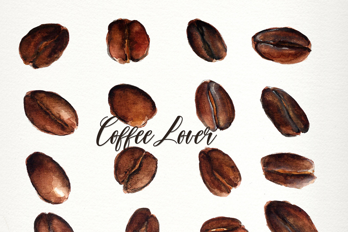 Coffee lover watercolor clip art, an Illustration by SandraGraphicDesign (Photo 5 of 6)
