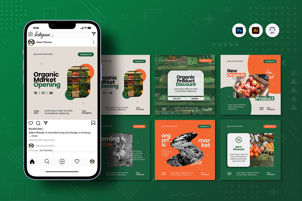 Organic Instagram Post, a Social Media Template by Fannan Studio