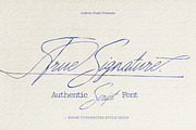 True Signature - Handwriting Script, a Script Font by AndrewPixelType (Thumbnail 1 of 14)