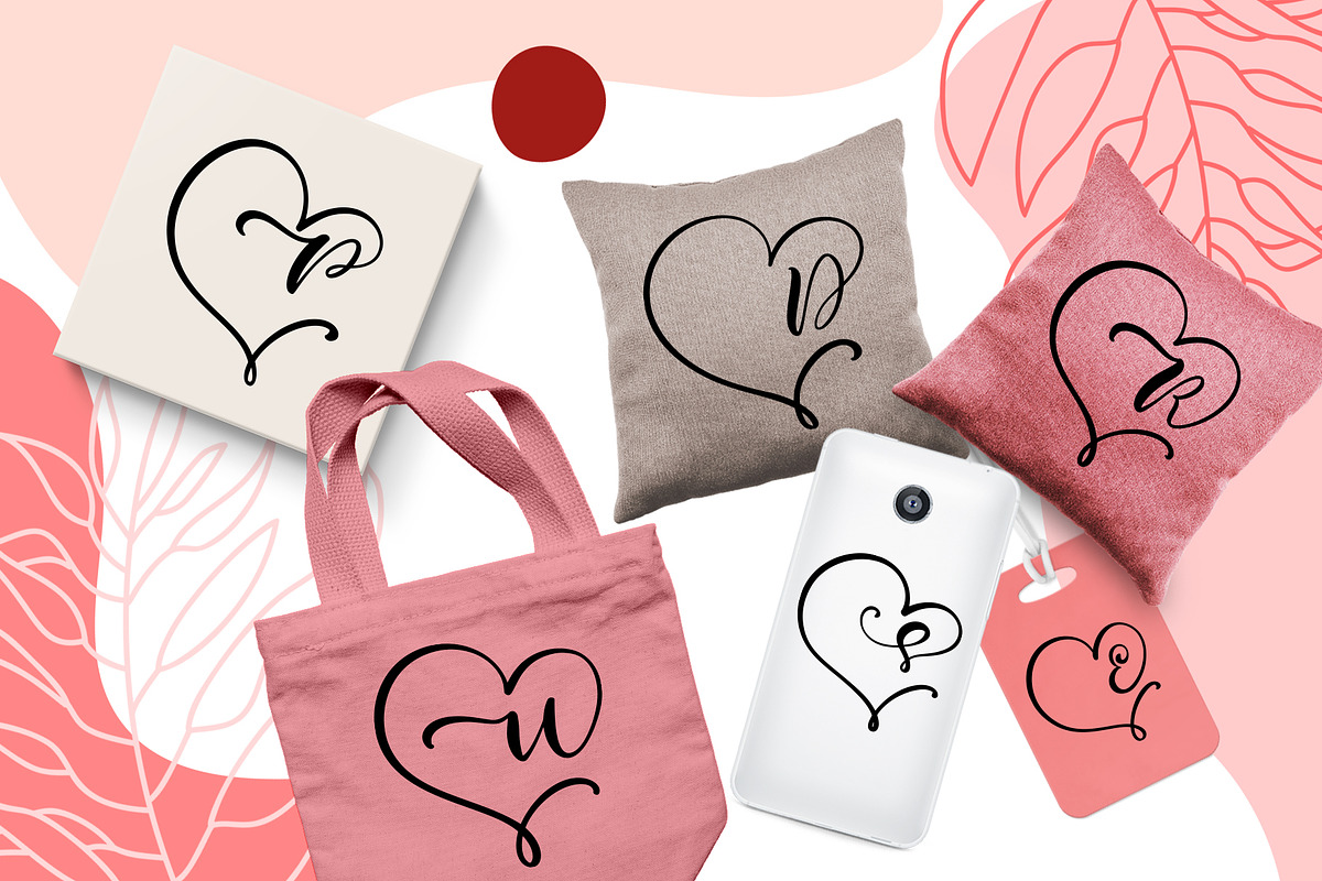 Monogram Heart Flourish Font preview 3