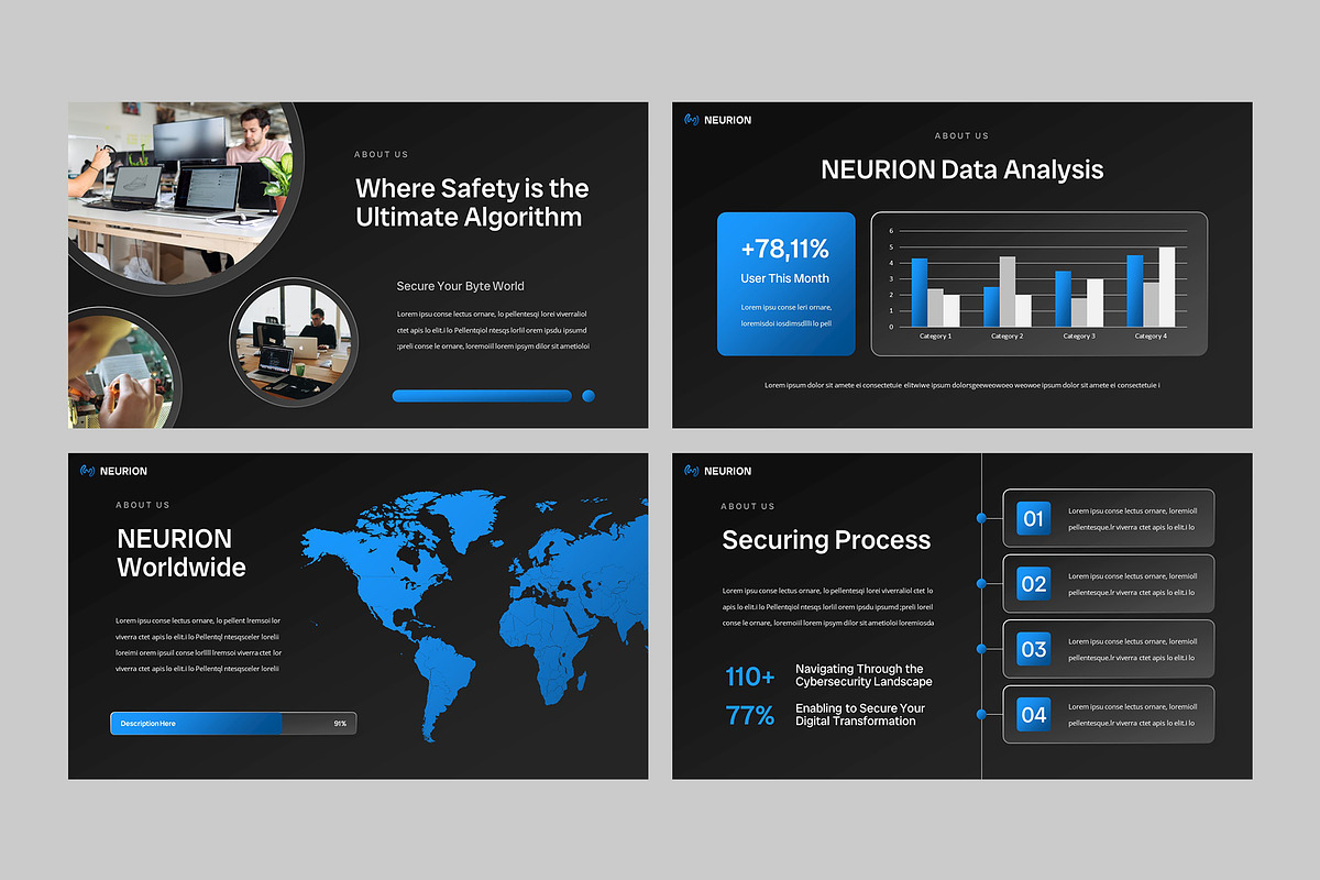 NEURION - AI Security Powerpoint, a Presentation Template by rgbryand (Photo 9 of 9)