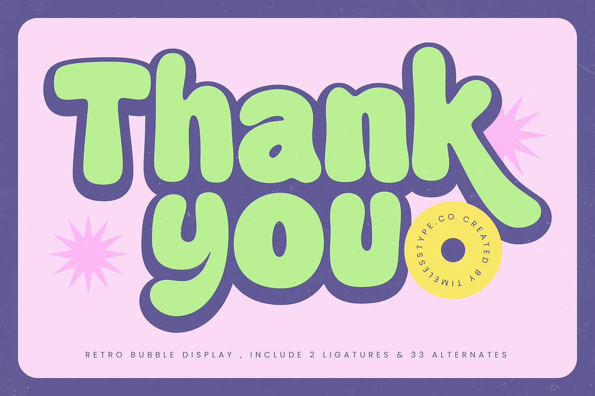 Funky Glitz Retro Bubble Font, a Serif Font by timelesstype.co (Photo 20 of 20)