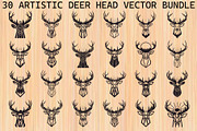 Artistic Geometric Deer Head Bundle, an Illustration by yasushie (Thumbnail 1 of 31)