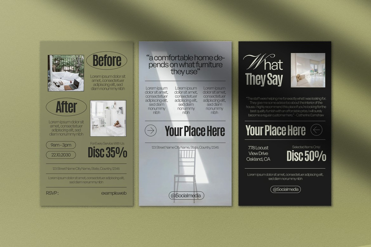 Brown White Furniture Instagram Pack, a Social Media Template by graphicook (Photo 4 of 5)