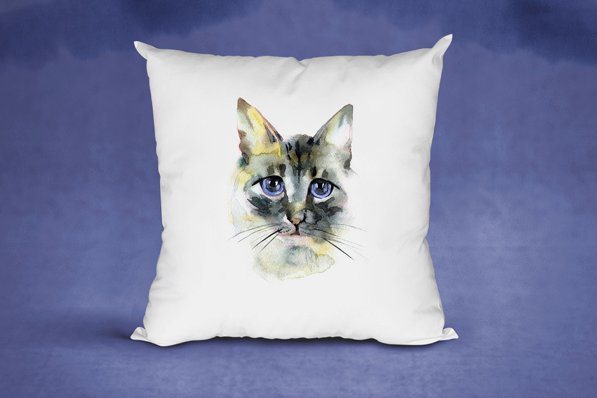Watercolor cats clipart, an Animal Illustration by NataliMiasStore (Photo 5 of 6)