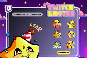 Star Twitch Emotes, an Emoji Icon by Pixel Picasso Studio