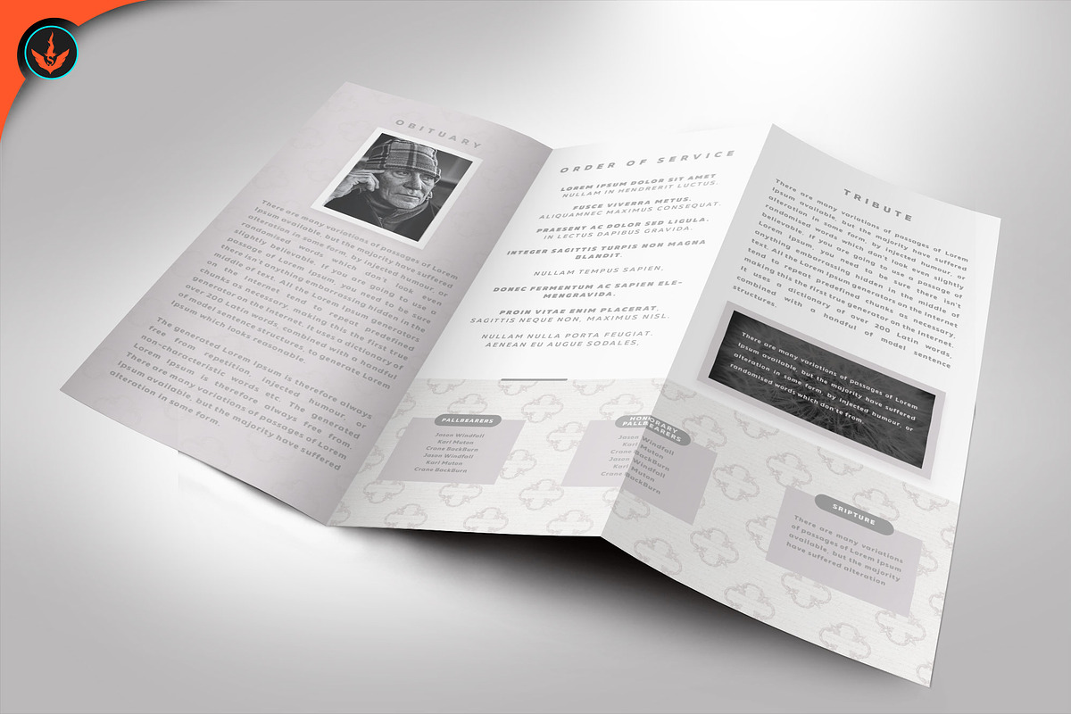 Funeral Program 26 Tri-fold, a Brochure Template by SeraphimChris (Photo 4 of 6)