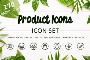 Eco, bio and organic labels icons