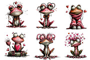 Whimsical Valentine Frog Clipart, an Illustration by Dream Creation (Thumbnail 6 of 7)