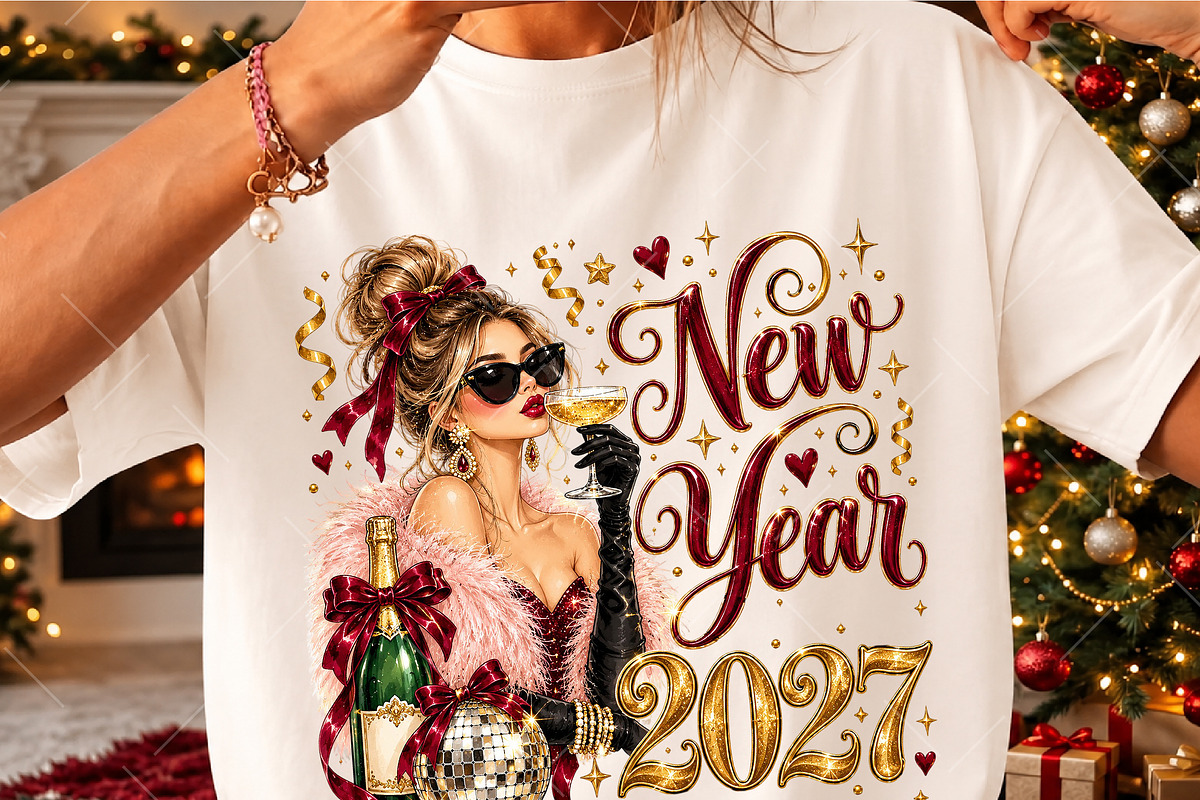 Happy New Year 2027 PNG Bundle, a Seasonal Illustration by OK Design (Photo 4 of 7)