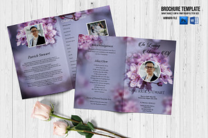 Floral Funeral Program Template, a Brochure Template by Template Shop