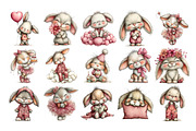 Nursery Bunny Watercolor Clipart PNG, an Animal Illustration by Nicolle's Colorful Art (Thumbnail 2 of 3)