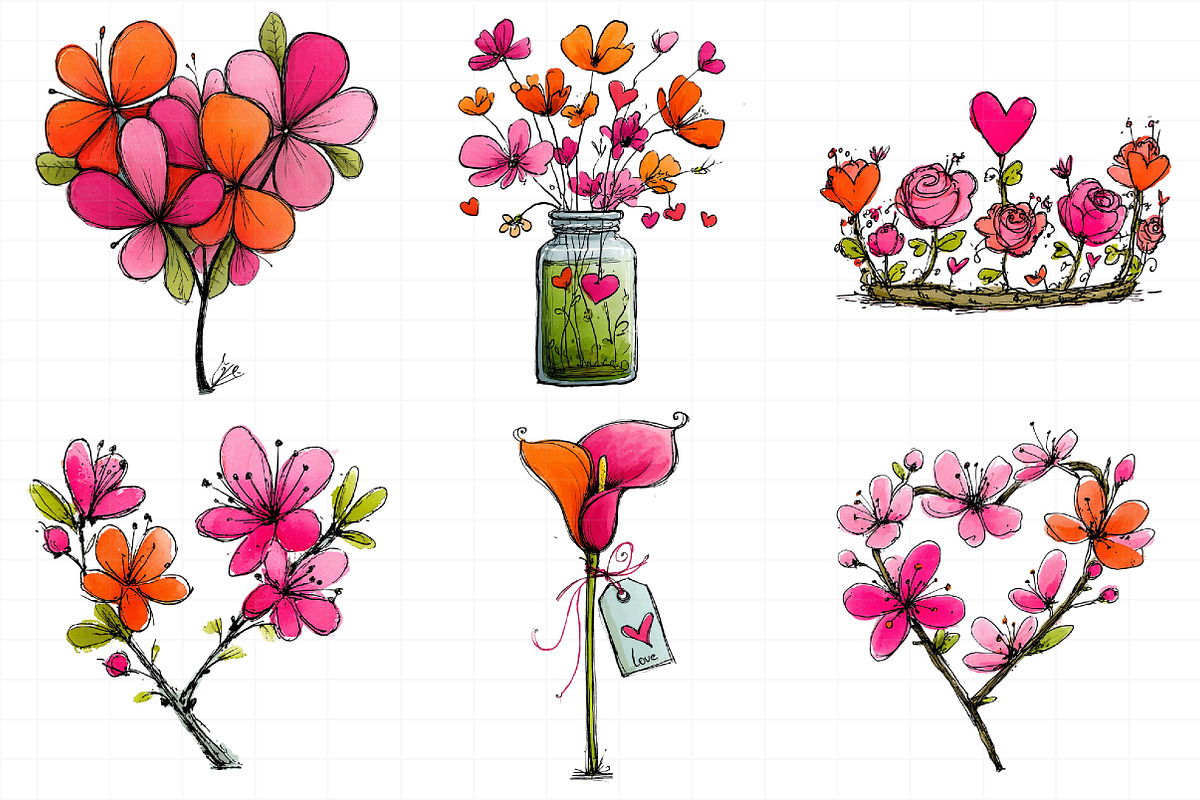 Valentine Flower Clipart, an Illustration by Daily.Designs (Photo 4 of 5)