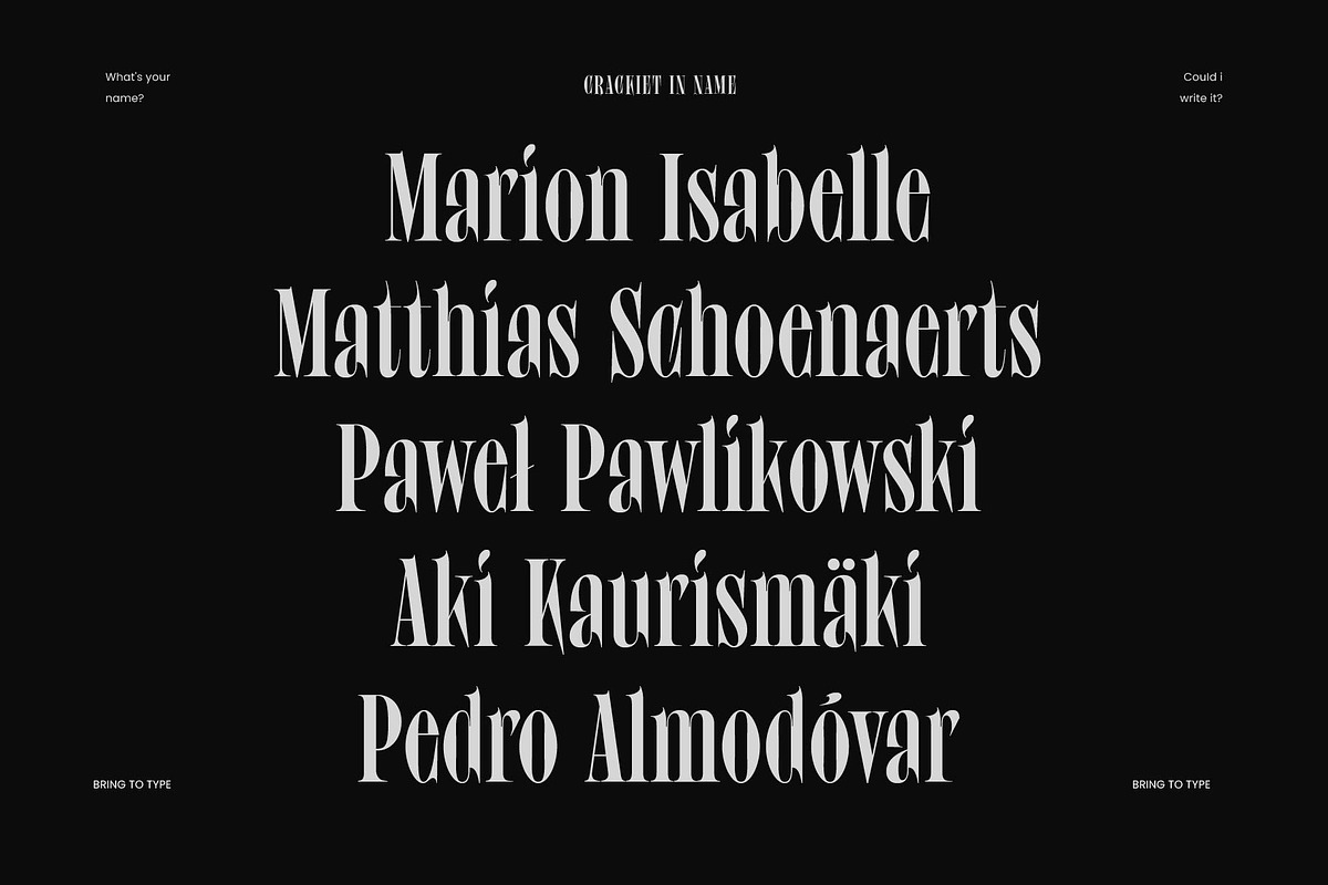 Crackiet - Modern Condensed Font, a Font by Bring To Type (Photo 10 of 12)