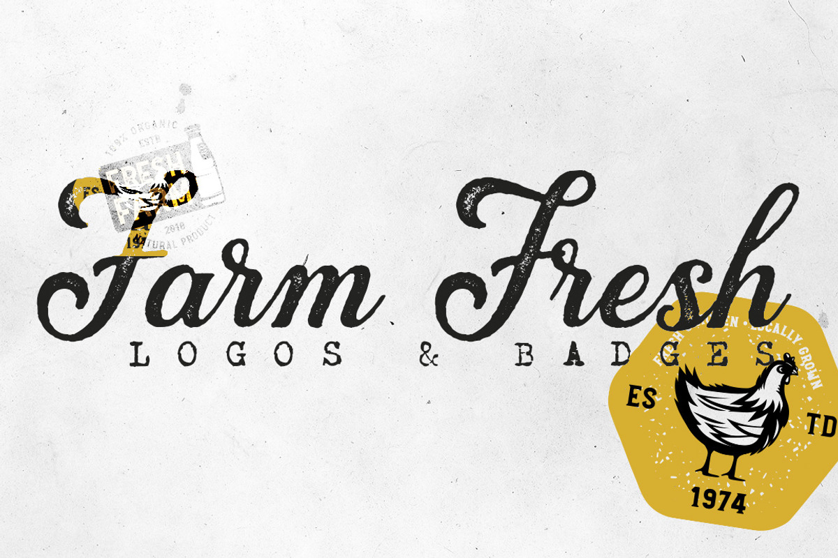 24 FARM FRESH Logos & Badges, a Branding & Logo Template by Roman Paslavsky (Photo 1 of 9)