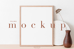 Styled Wooden Frame Mockup