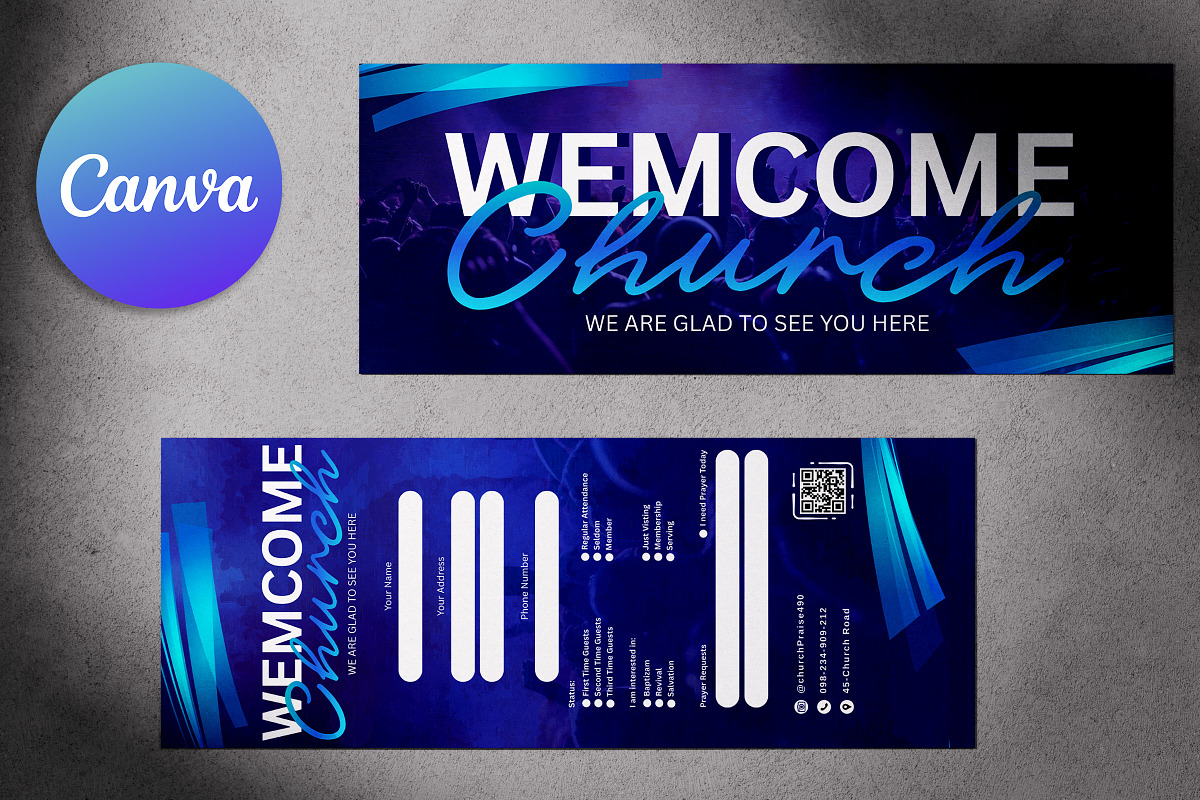 Church Welcome Card Template Canva preview 3
