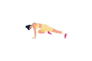 Sportswoman doing mountain climber, a Sport Illustration by pikepicture