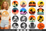 Retro Sunset Background Bundle SVG, an Illustration by Orange Brush Studio (Thumbnail 1 of 4)