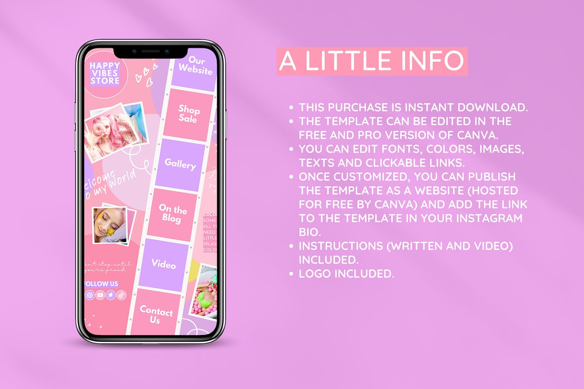 Creative Link in Bio Template, a Landing Page Template by SunshineStudioBoutique (Photo 3 of 9)