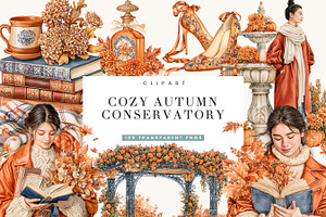 Cozy Autumn Clipart Bundle, an Object Illustration by BusyDaydesign
