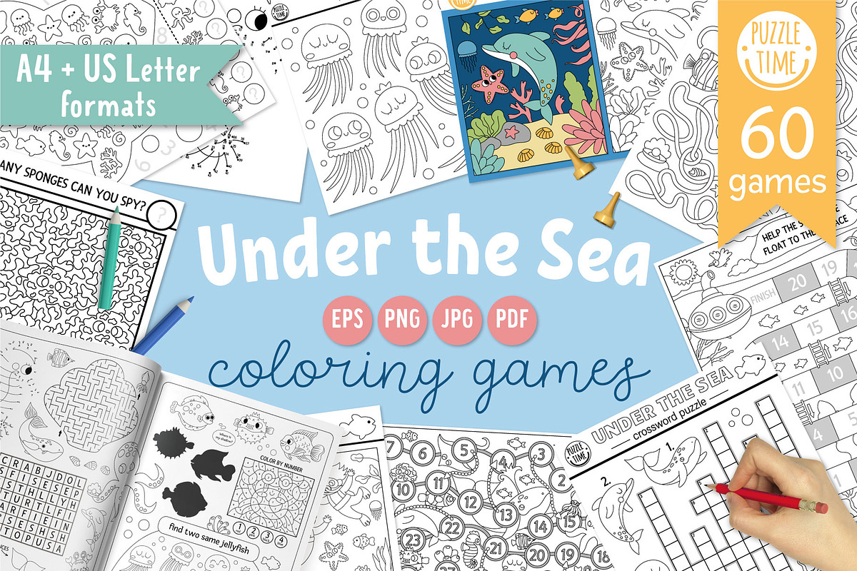Under the sea coloring games, an Education Illustration by Lexi Claus (Photo 1 of 16)