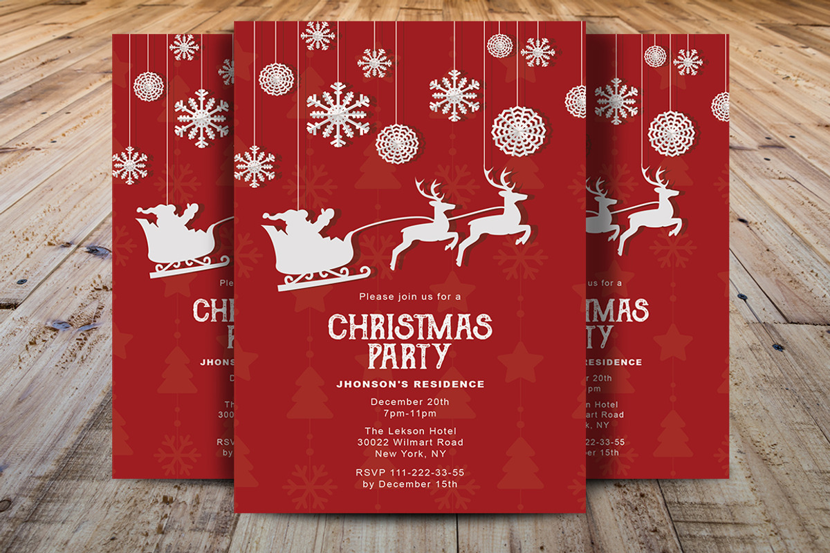 Christmas Party Invitations Template, an Invitation Template by Madhabi Studio (Photo 5 of 5)