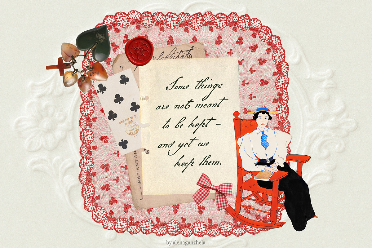 Maison Rouge – Vintage Red Ephemera, an Object Graphic by alenaganzhela (Photo 6 of 9)