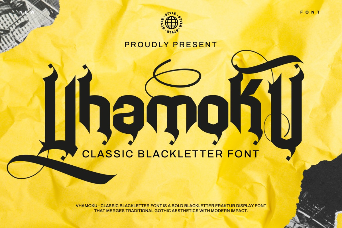 Vhamoku - Classic Blackletter Font, a Blackletter Font by Dhabee (Photo 1 of 15)