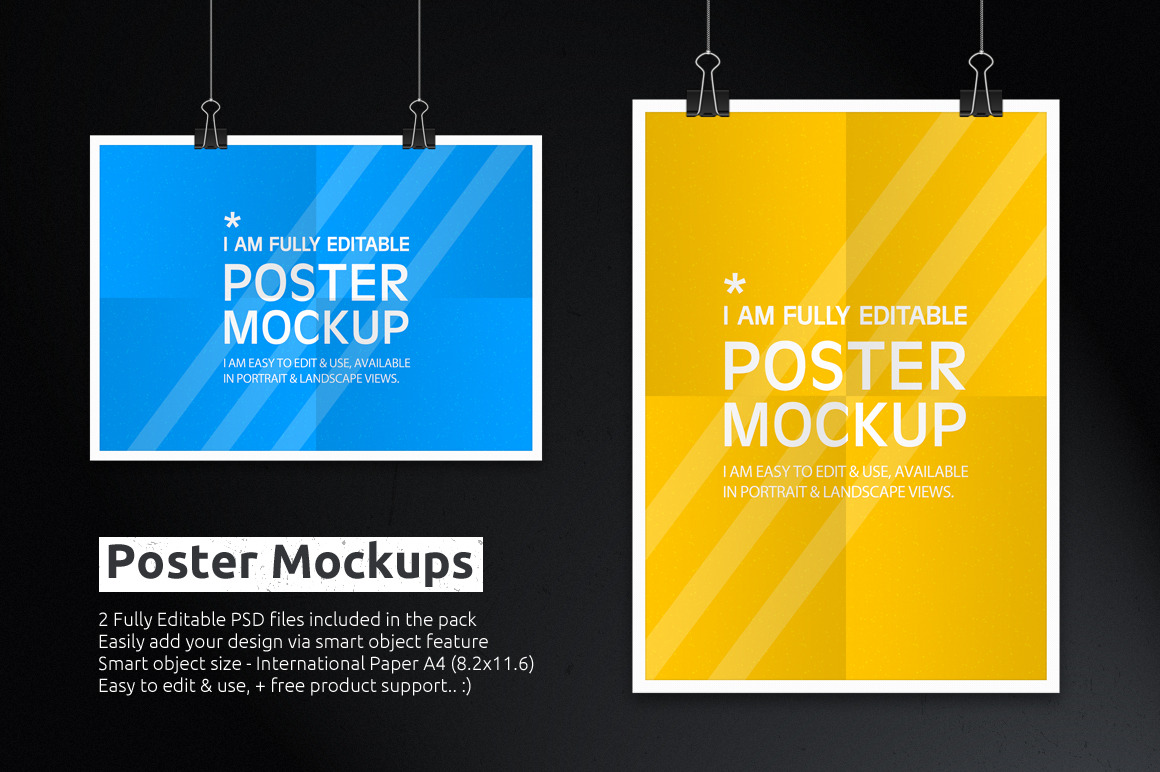 Poster Mockups V1, a Print Template by ydlabs