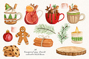 Christmas drinks. Watercolor set, a Food Illustration by JuliaBadeeva (Thumbnail 4 of 8)