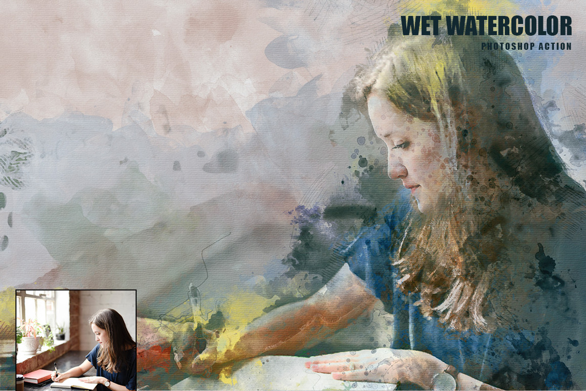 Wet Watercolor Photoshop Action, an Action Add-On by AndriyFM (Photo 11 of 20)