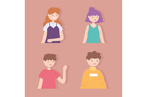 set of group people, a Person Illustration by studiogstock
