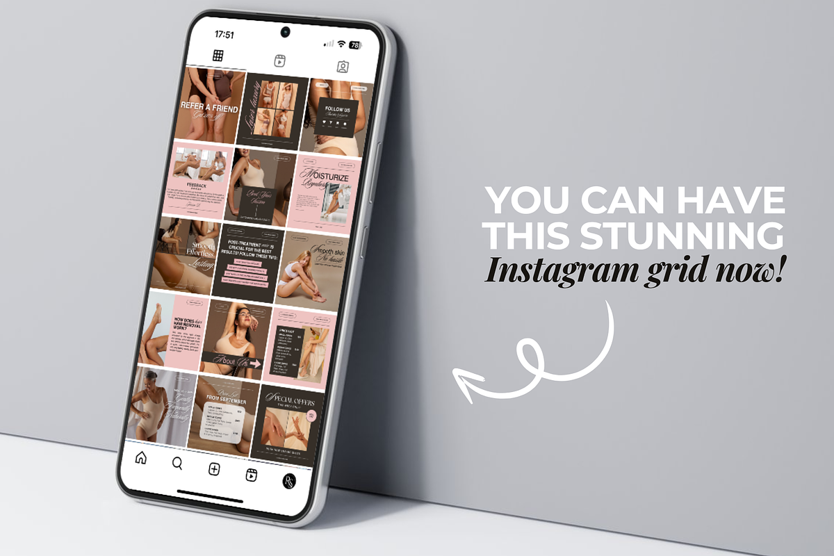 Laser Hair Removal Templates Insta, a Social Media Template by DesignsbyMariaStudio (Photo 6 of 9)