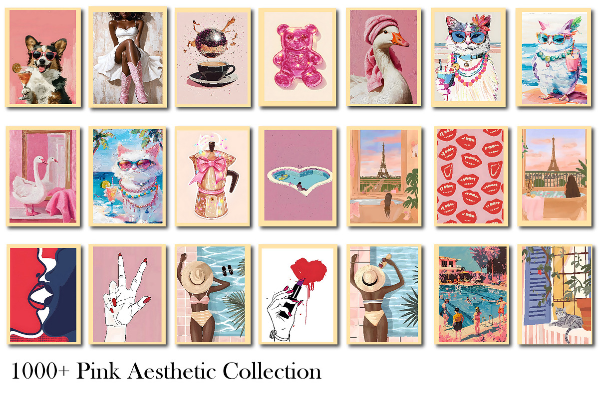 Pink Aesthetic Wall Art Collection, a Wallpaper Photo by Chipshpow Graphics (Photo 6 of 10)