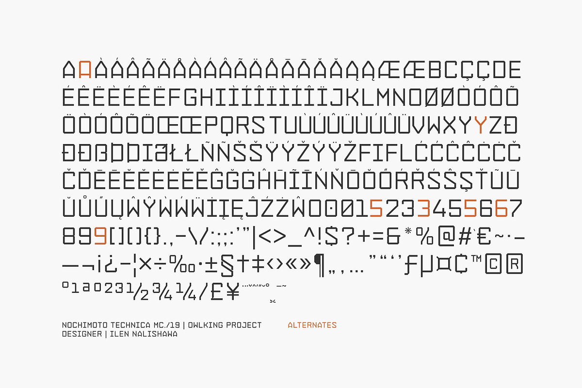 Nochimoto Technica MC19, a Sans Serif Font by OWL KING (Photo 4 of 9)