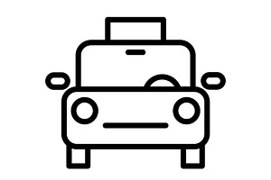 Taxi icon, an Outline Icon by Sumberpangan