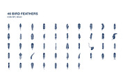 Bird feathers icon set, an Icon by Icongeek26 (Thumbnail 4 of 6)