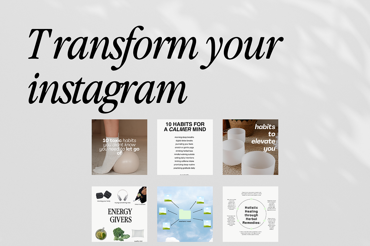 Wellness Instagram Template Bundle, a Templates & Theme by Gentle Glow Club (Photo 2 of 5)