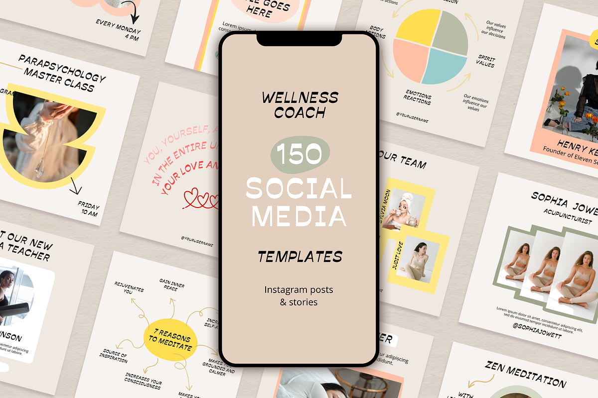 Wellness Coach Instagram Template, a Social Media Template by Bonumo (Photo 1 of 13)