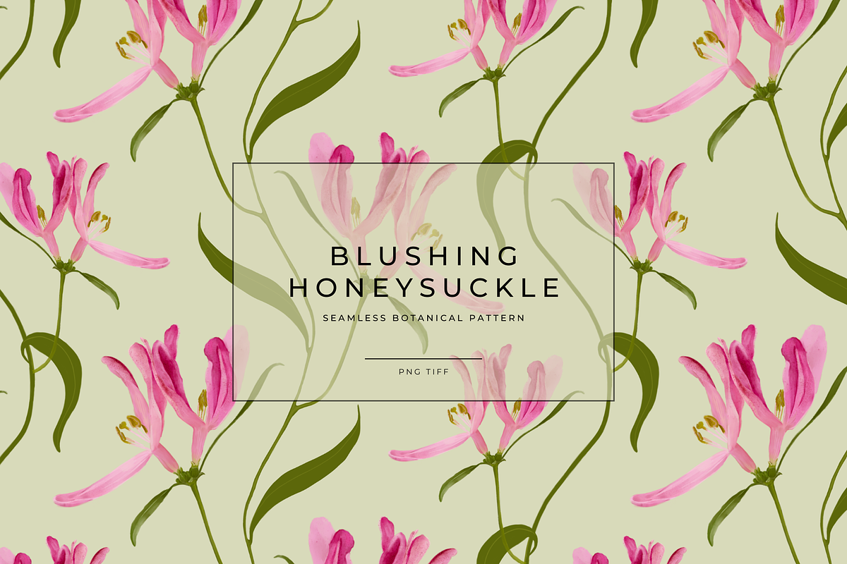 Blushing Honeysuckle Pattern, a Pattern Graphic by dxxb studio (Photo 1 of 3)
