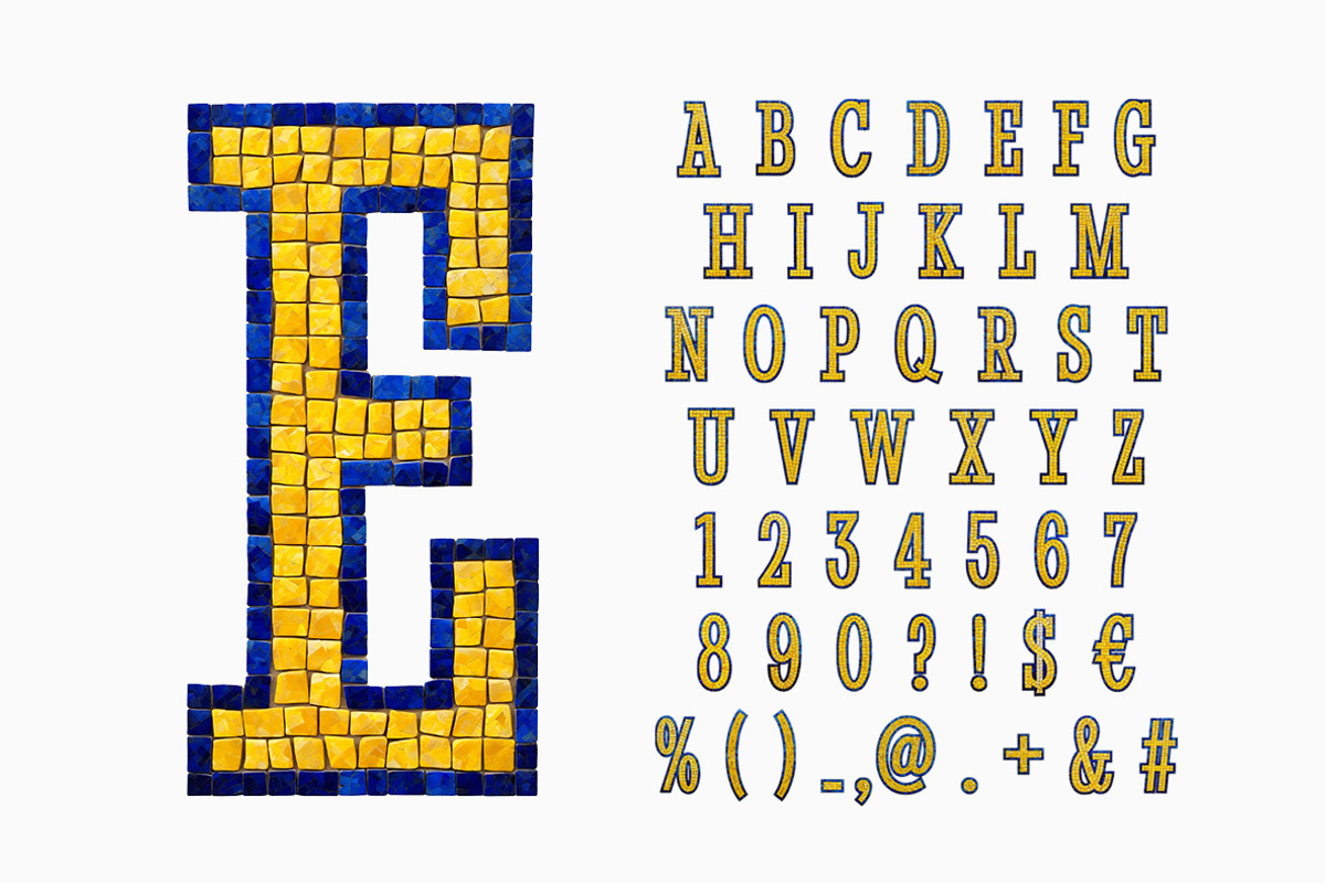 Mosaic Font, a Serif Font by Handmadefont (Photo 2 of 10)
