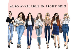 Fashion Girls 40 - Dark Skin Clipart