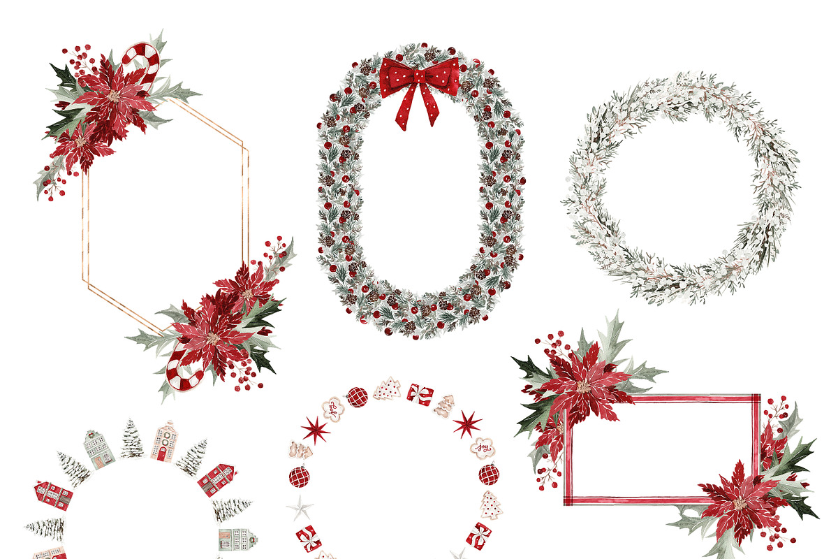 Watercolor Clipart - CHRISTMAS TIME, a Decorative Illustration by Beigetime (Photo 7 of 15)