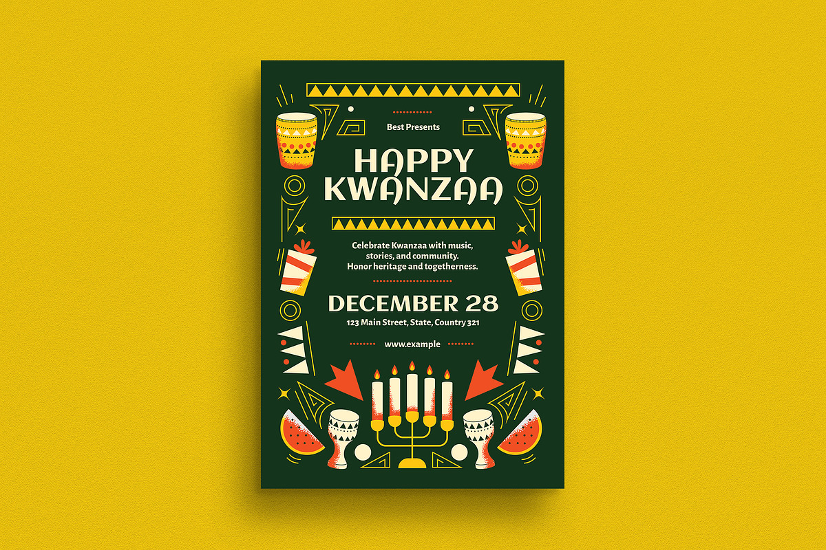 Kwanzaa Event Celebration Flyer, a Flyer Template by Guuver (Photo 1 of 3)